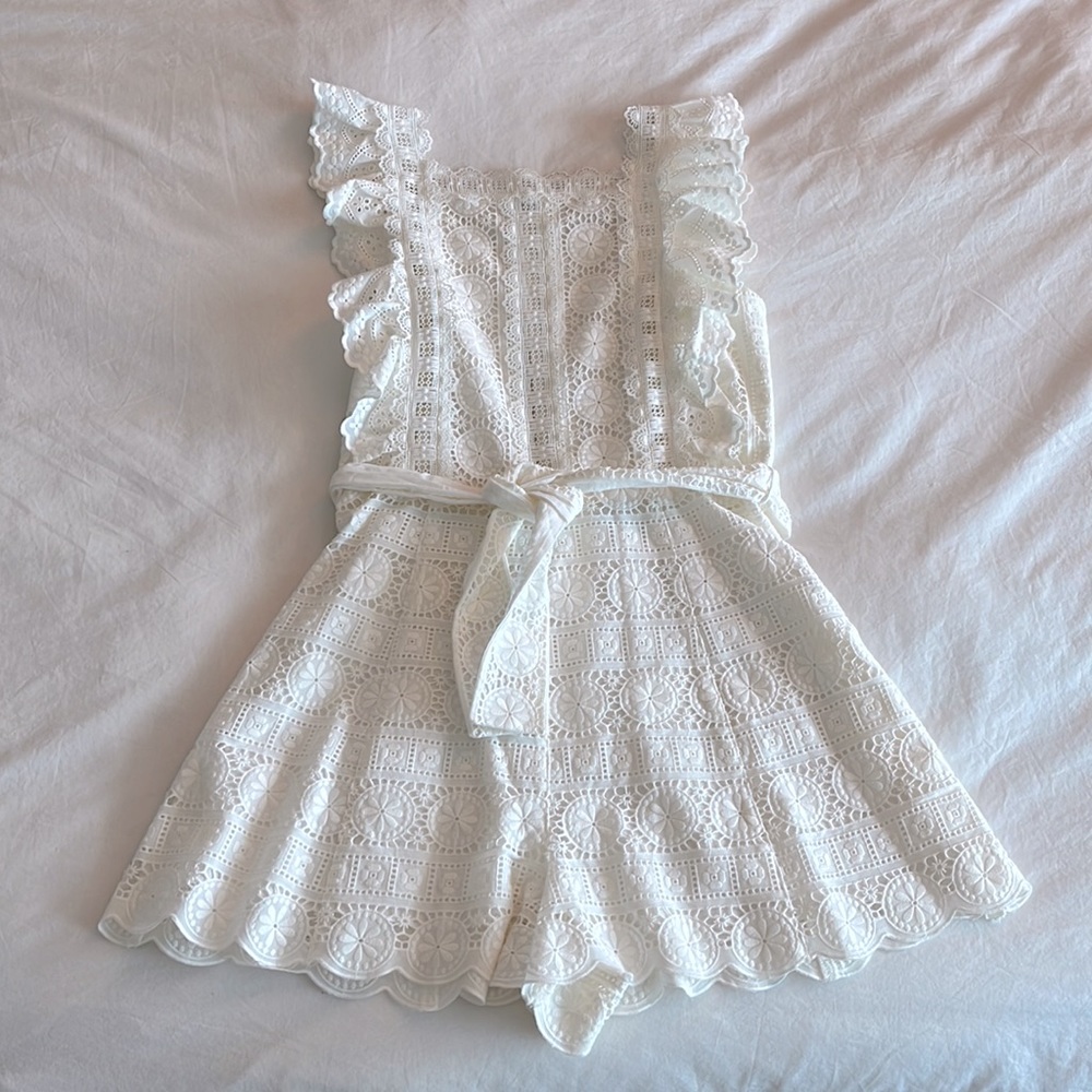 Zimmerman Lace Pattern Square Neckline Romper